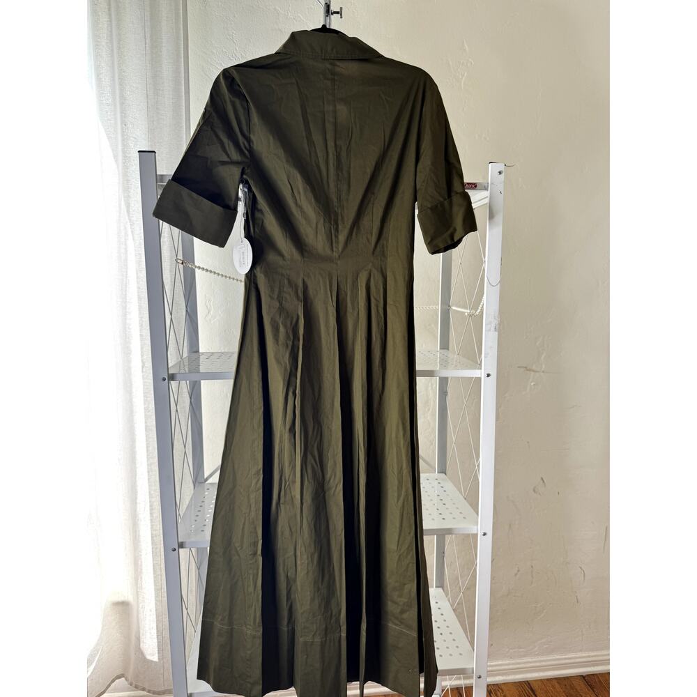 New STAUD Joan maxi Dress in Sergeant Green 2 - Picture 3 of 5